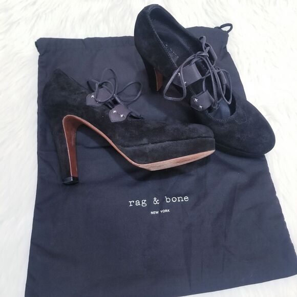 Rag & Bone Bailey Heels Suede lace up - Picture 1 of 11